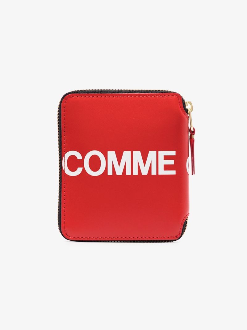 Red Logo Zip-around Leather Wallet