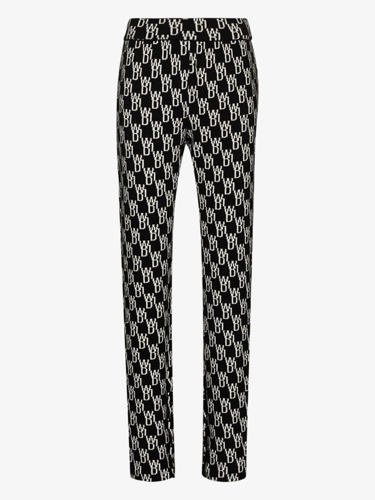 Monogram Knit Fitted Trousers