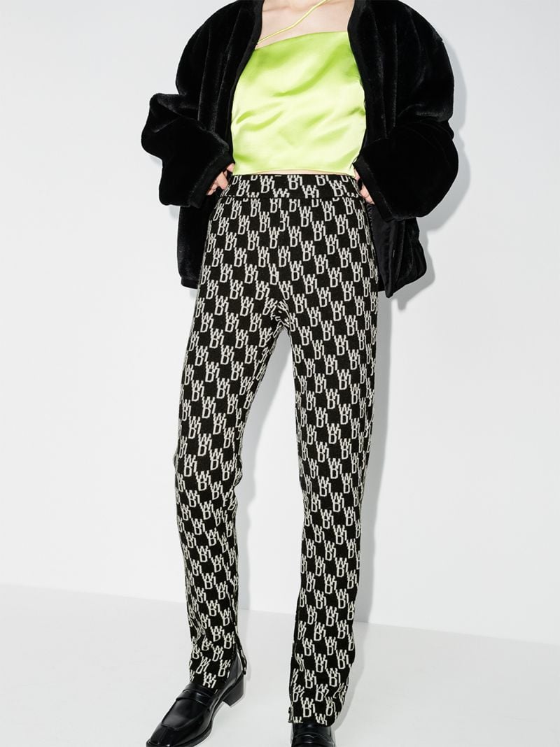 Monogram Knit Fitted Trousers