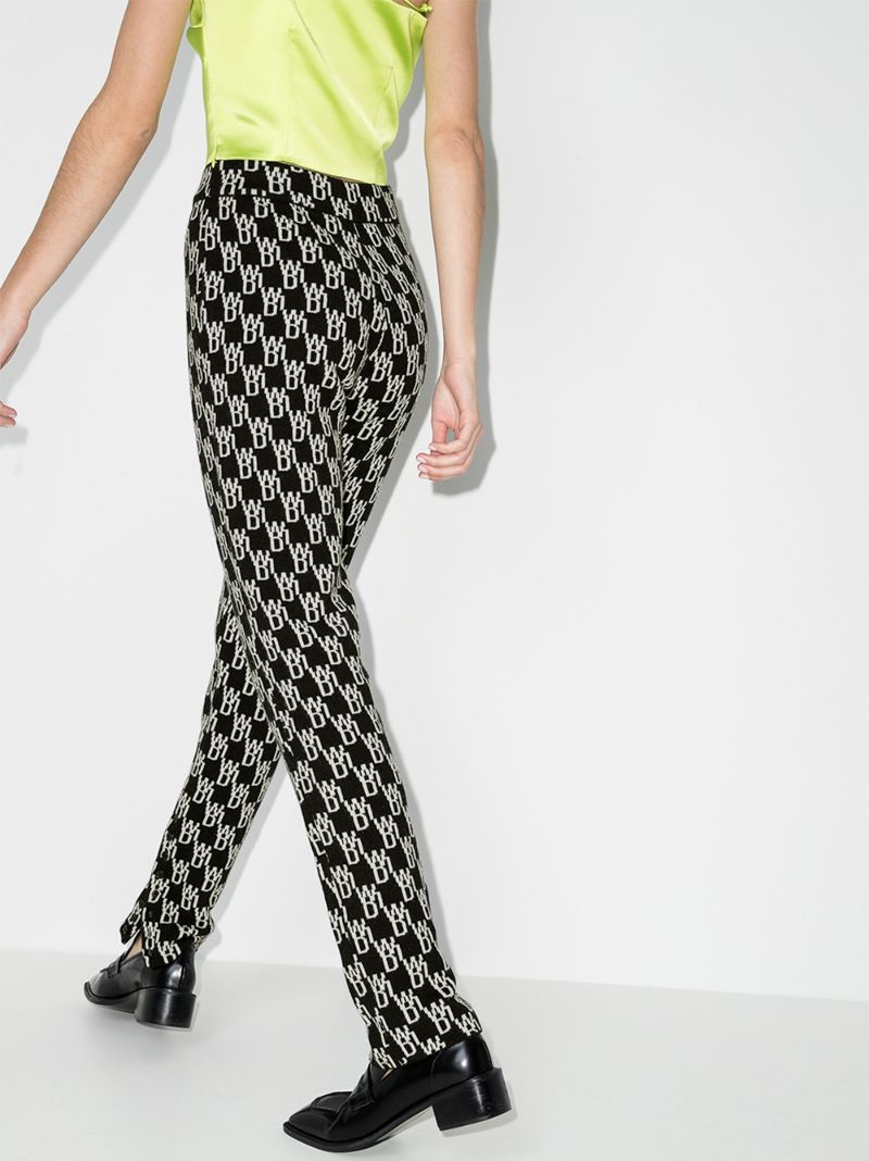 Monogram Knit Fitted Trousers