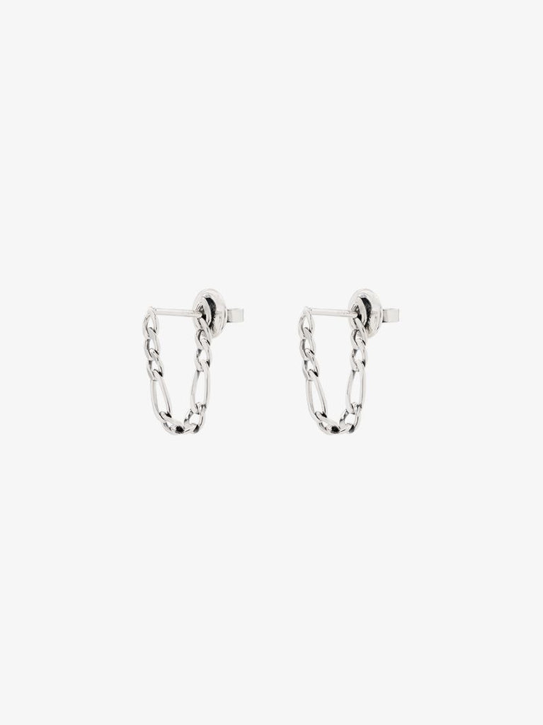 Silver Tone Chain Loop Earrings