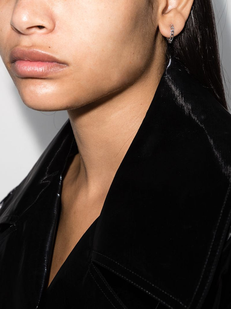 Silver Tone Chain Loop Earrings