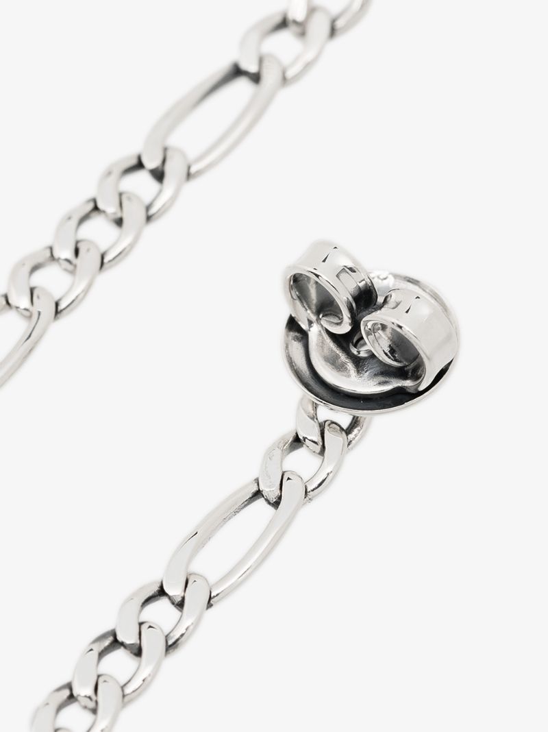 Silver Tone Chain Loop Earrings