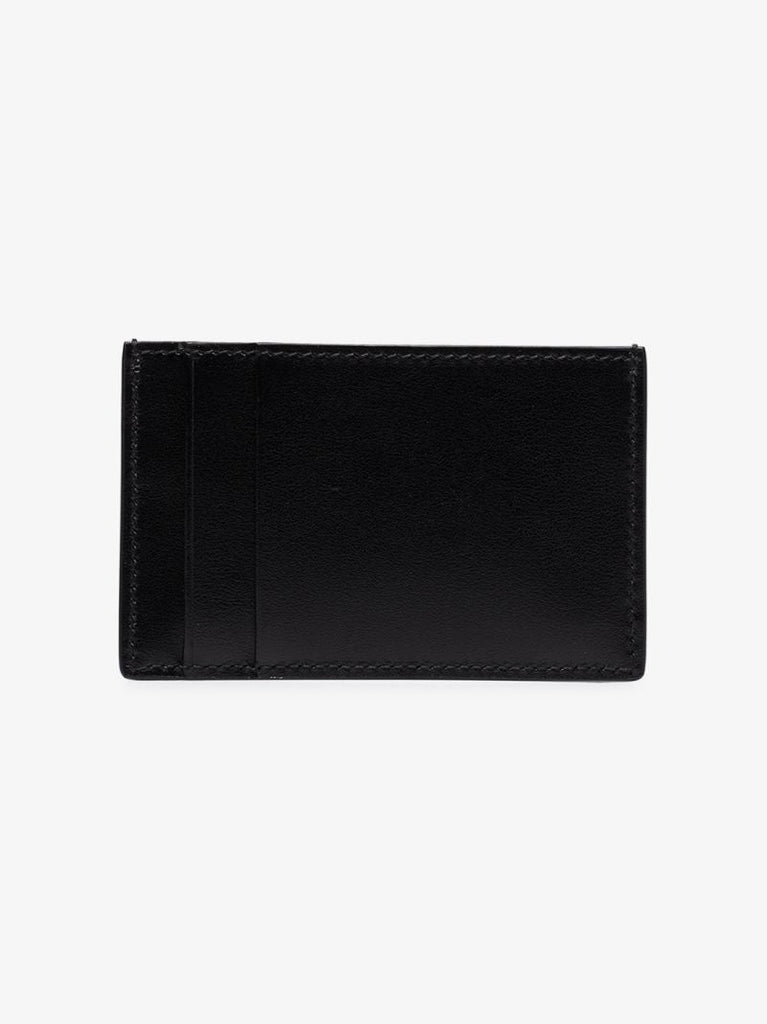 Black Logo Embossed Leather Card Holder