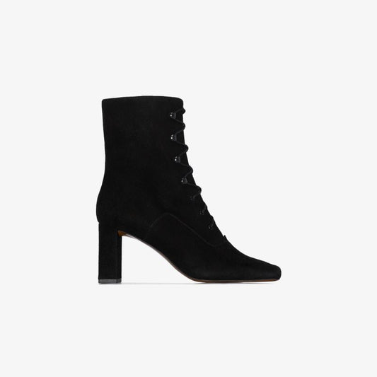 Black Claude 80 Lace-up Suede Ankle Boots