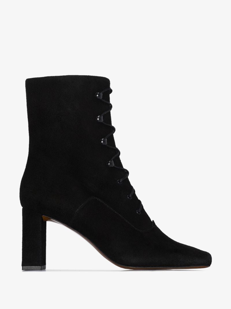 Black Claude 80 Lace-up Suede Ankle Boots