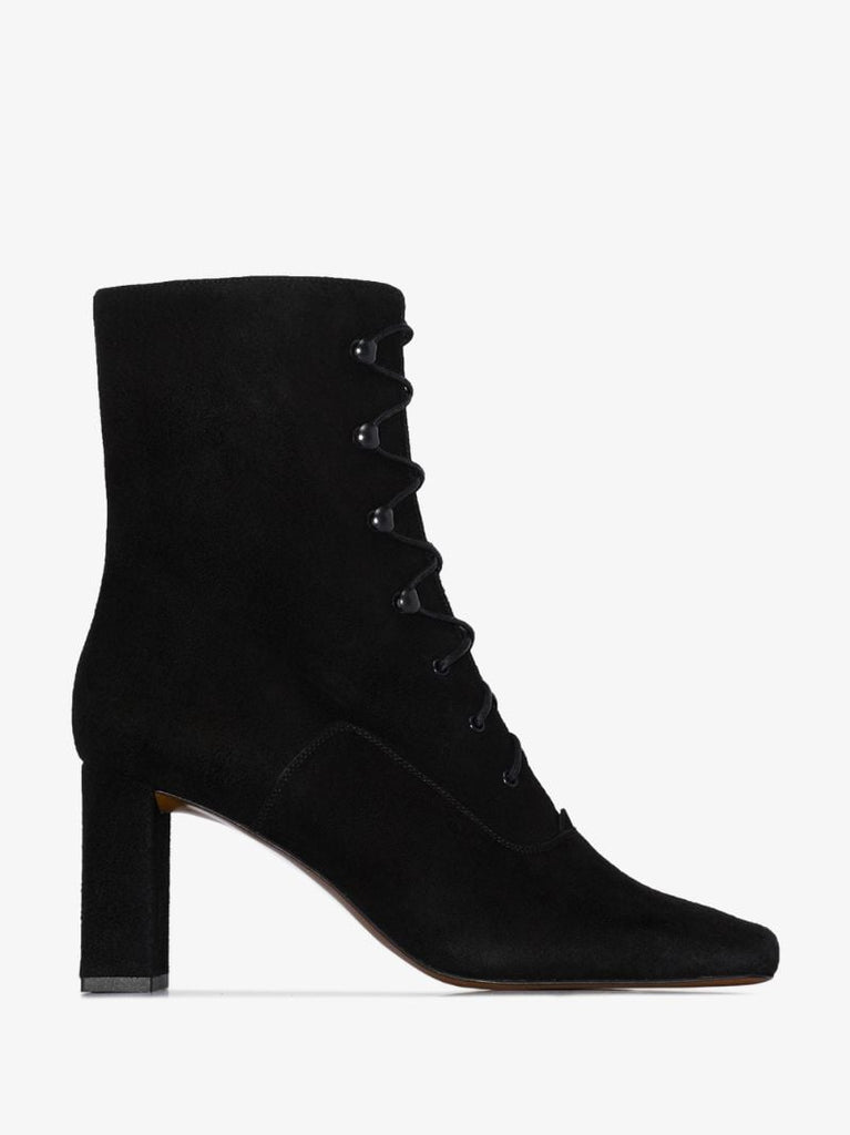 Black Claude 80 Lace-up Suede Ankle Boots
