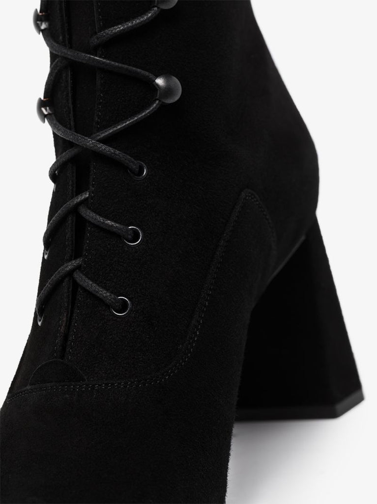 Black Claude 80 Lace-up Suede Ankle Boots