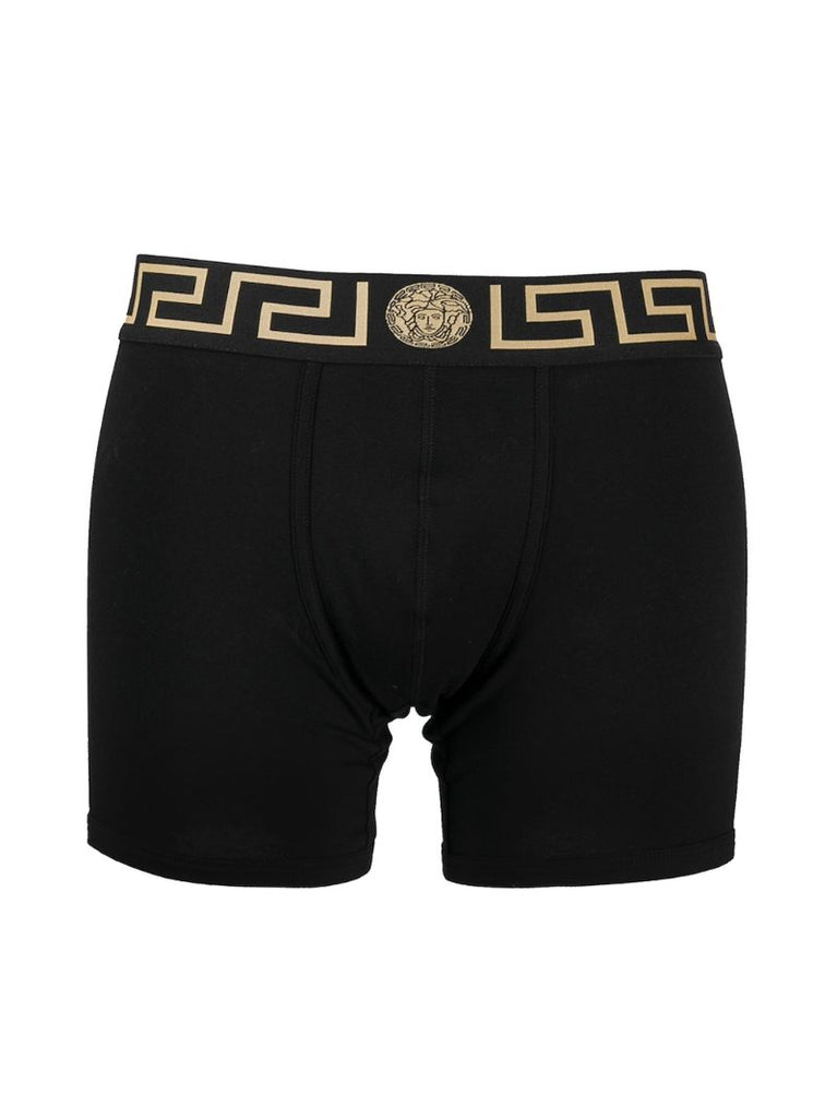 Black and White Greca Border Boxers Set