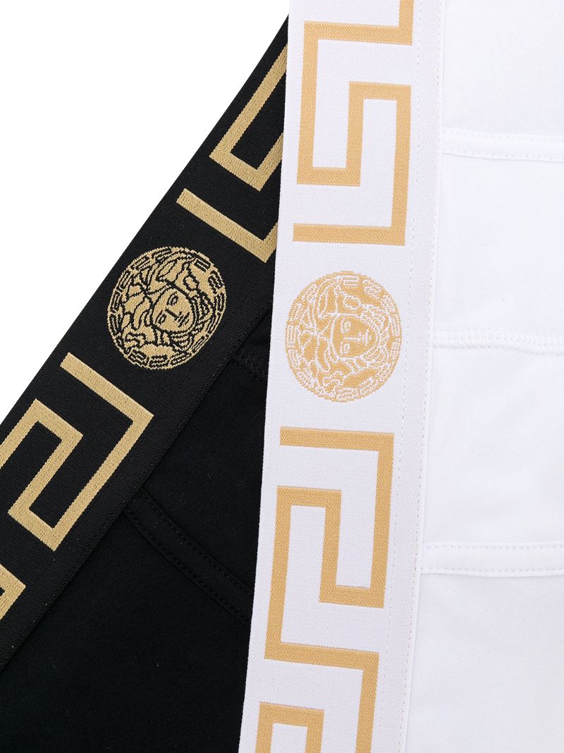 Black and White Greca Border Boxers Set