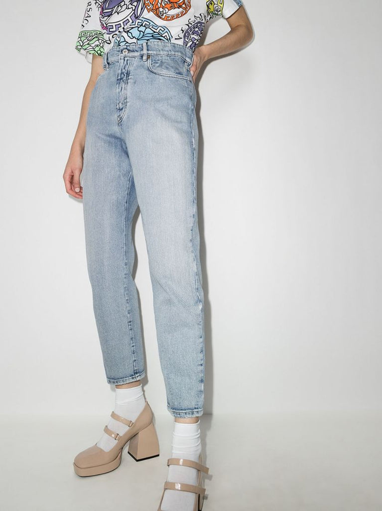High-waisted Straight-leg Jeans