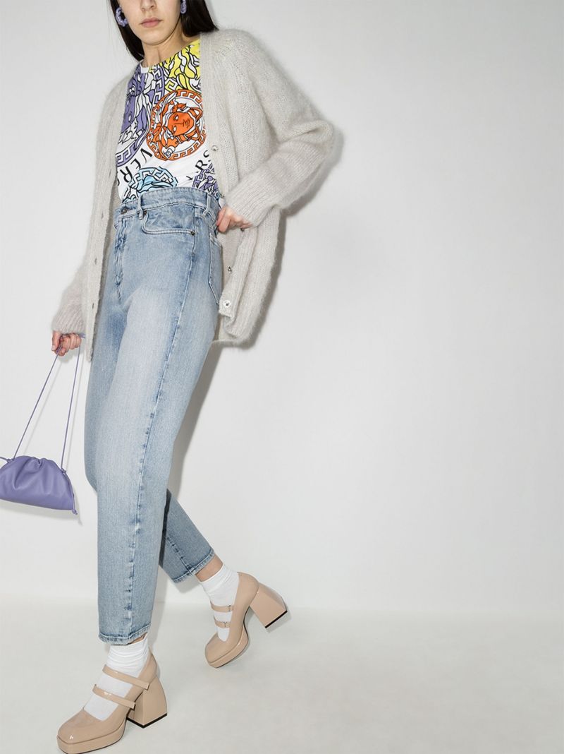 High-waisted Straight-leg Jeans