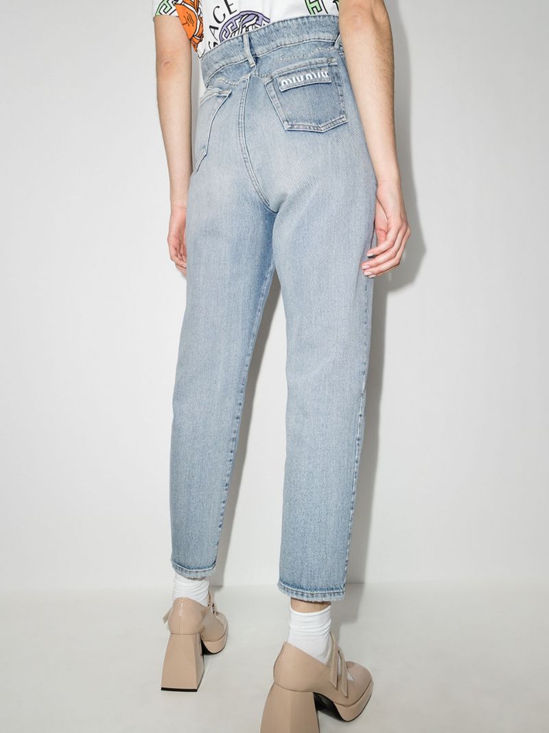 High-waisted Straight-leg Jeans