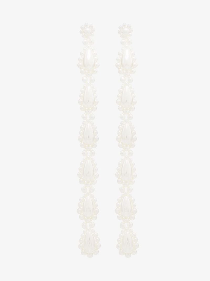 White Drip Pearl Earrings