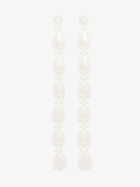 White Drip Pearl Earrings