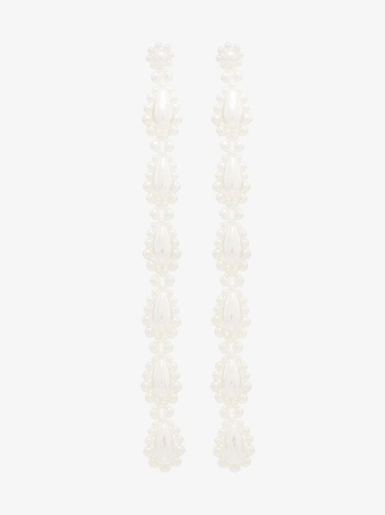 White Drip Pearl Earrings