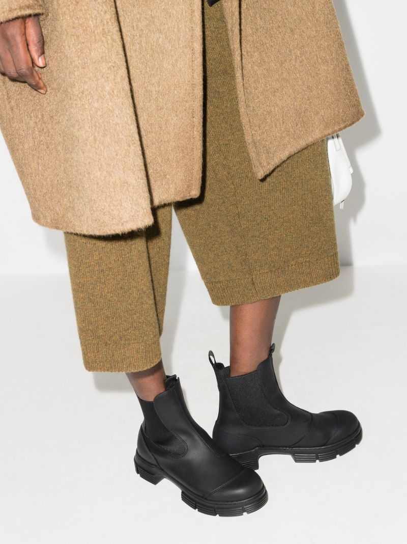 Black Chunky Sole Chelsea Boots