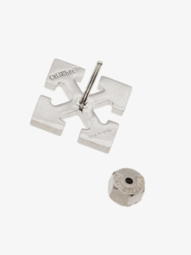 Silver Tone Mini Arrows Stud Earrings
