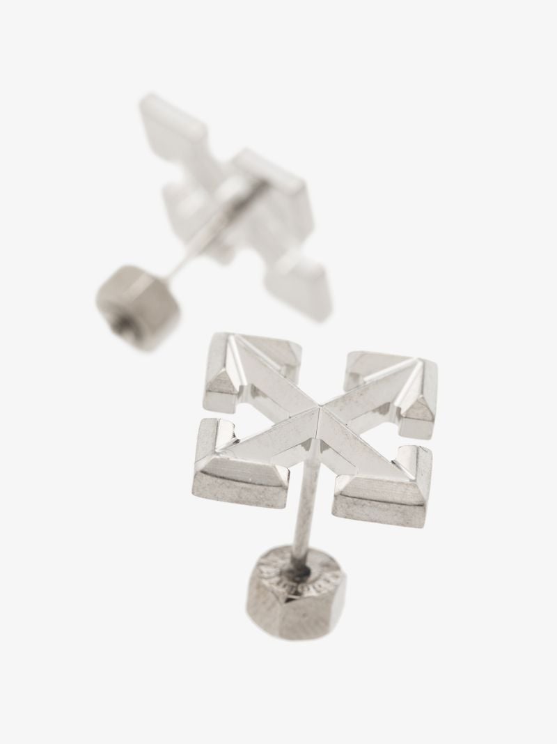 Silver Tone Mini Arrows Stud Earrings