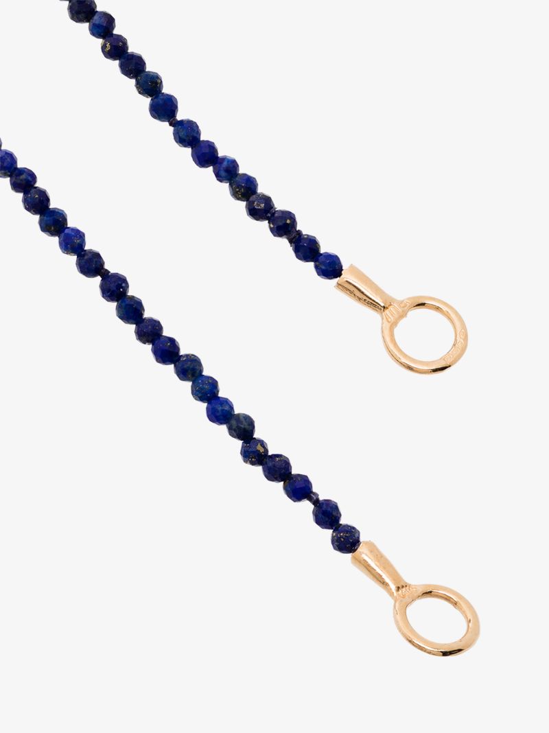 14k Yellow Gold Itty Bitty Strand 18 Inch Lapis Lazuli Necklace