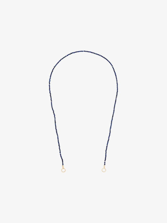 14k Yellow Gold Itty Bitty Strand 18 Inch Lapis Lazuli Necklace