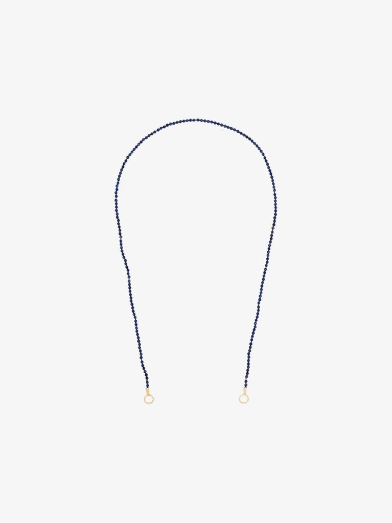 14k Yellow Gold Itty Bitty Strand 18 Inch Lapis Lazuli Necklace