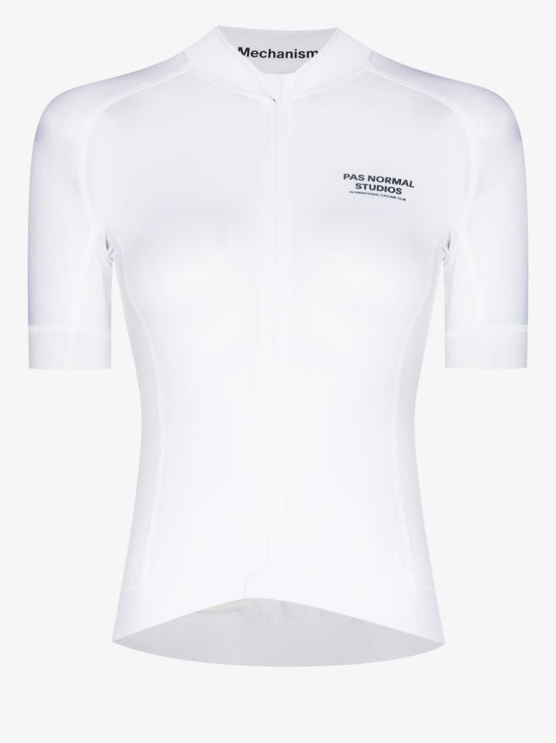 White Mechanism Cycling Jersey Top