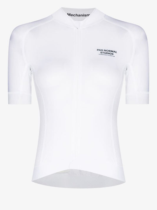 White Mechanism Cycling Jersey Top