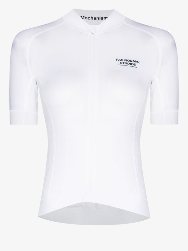 White Mechanism Cycling Jersey Top