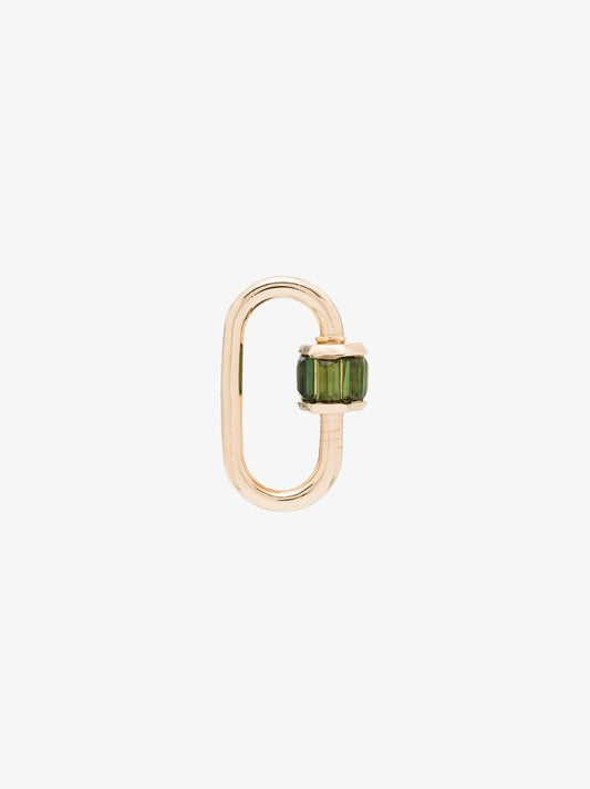 14k Yellow Gold Stoned Medium Tourmaline Lock Charm