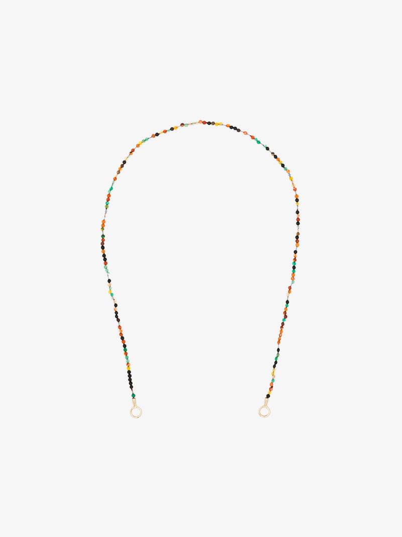 14k Yellow Gold Itty Bitty Strand 16 Inch Agate Necklace