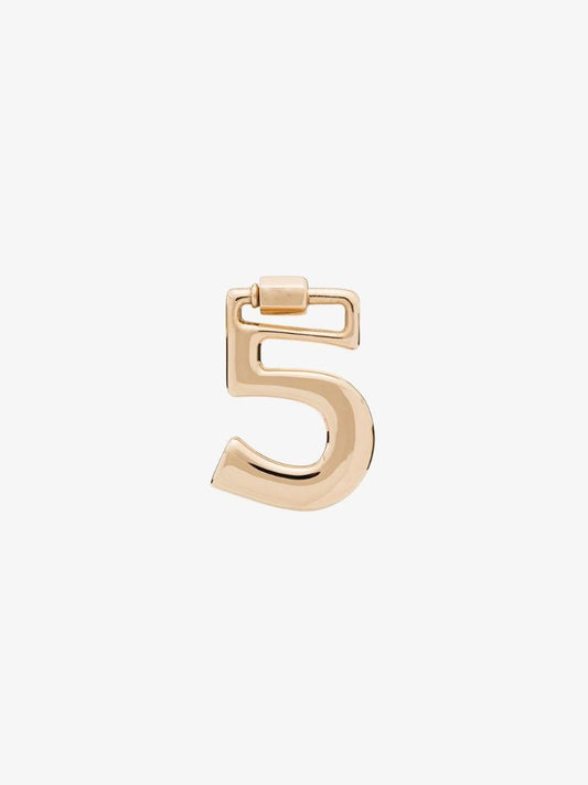 14k Yellow Gold 5 Number Charm