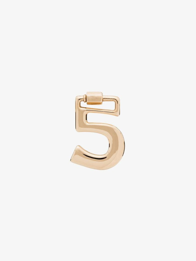14k Yellow Gold 5 Number Charm