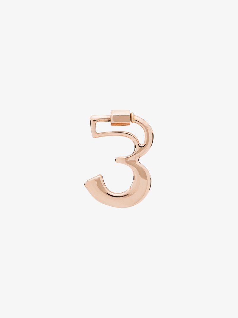 14k Rose Gold 3 Lock Charm