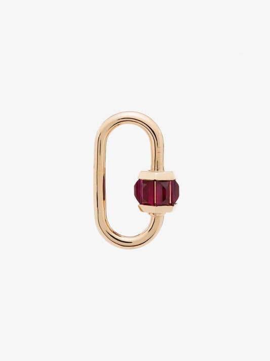 14k Yellow Gold Total Baguette Baby Ruby Lock Charm