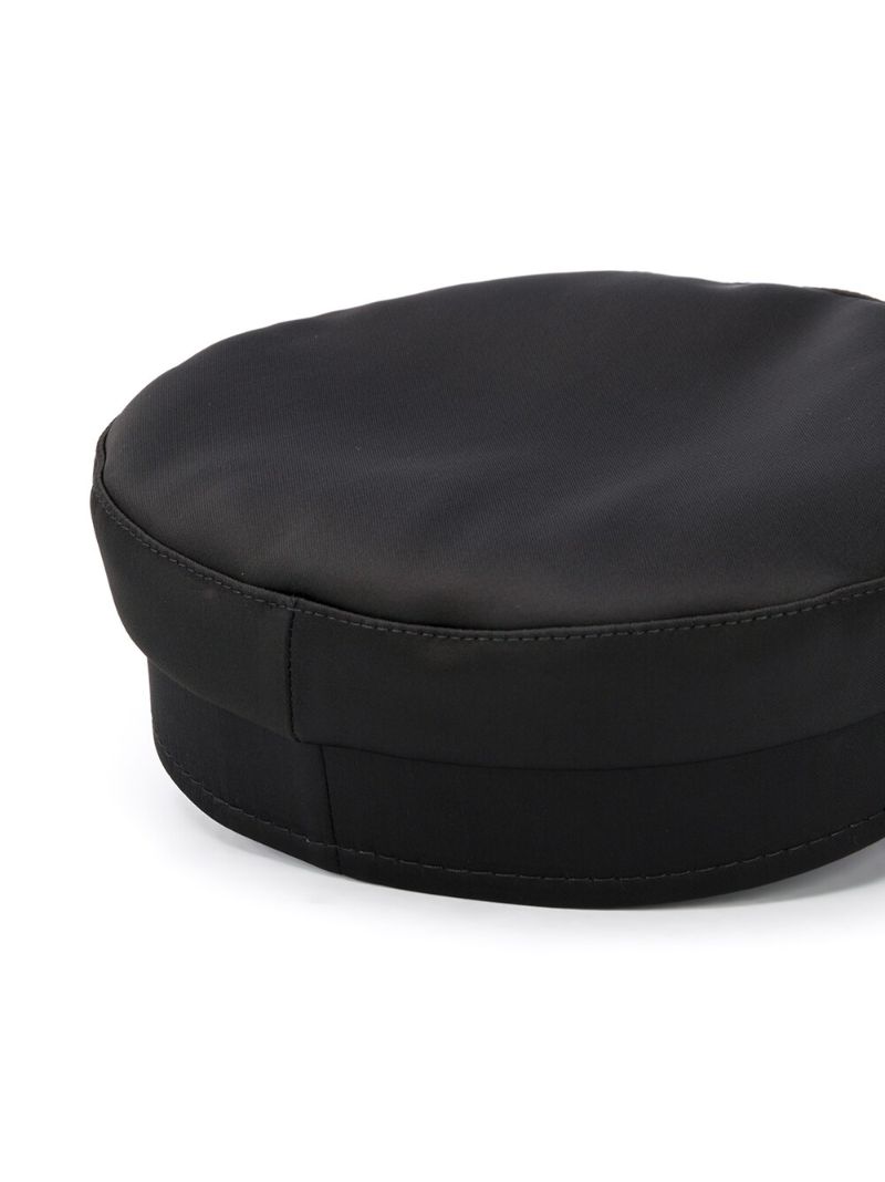 Black Rhinestone Logo Breton Hat
