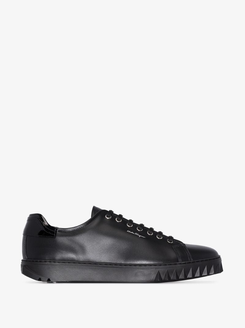 Black Cube Leather Sneakers