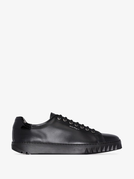 Black Cube Leather Sneakers