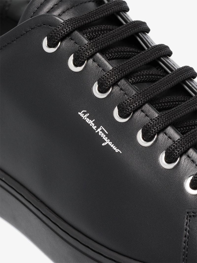 Black Cube Leather Sneakers