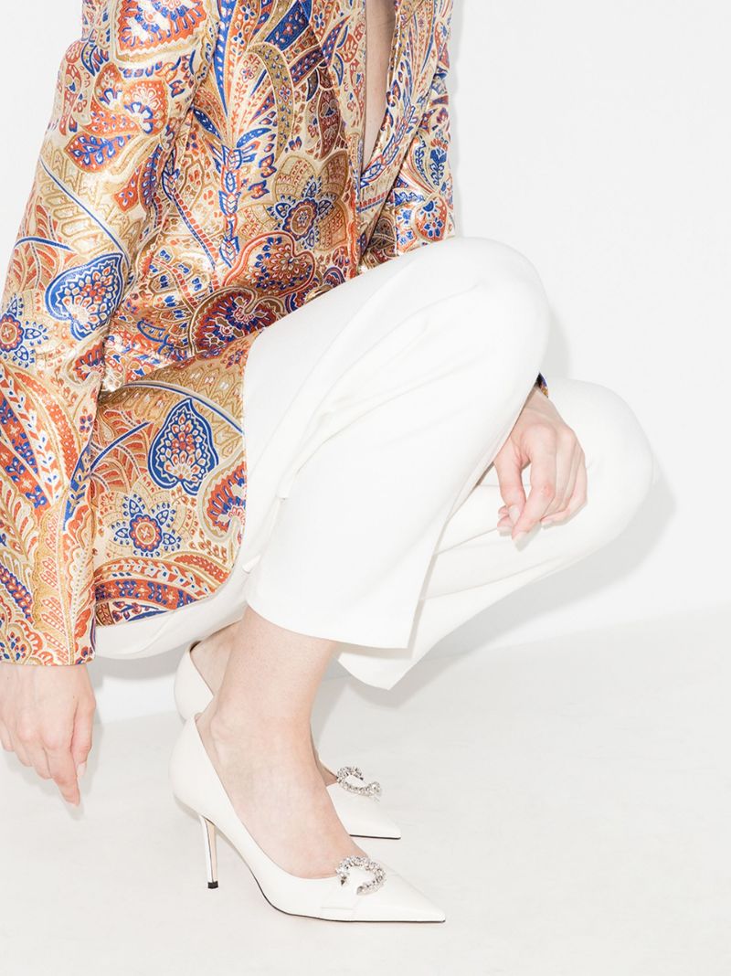 White Saresa 85 Leather Pumps