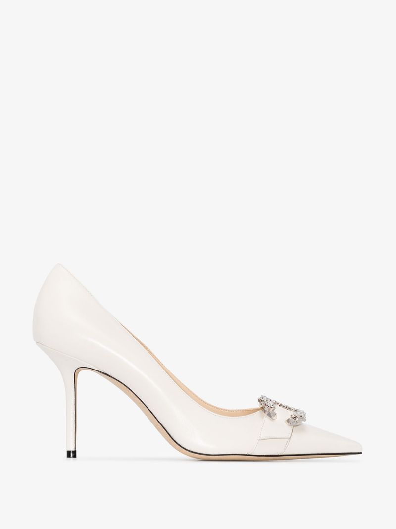 White Saresa 85 Leather Pumps