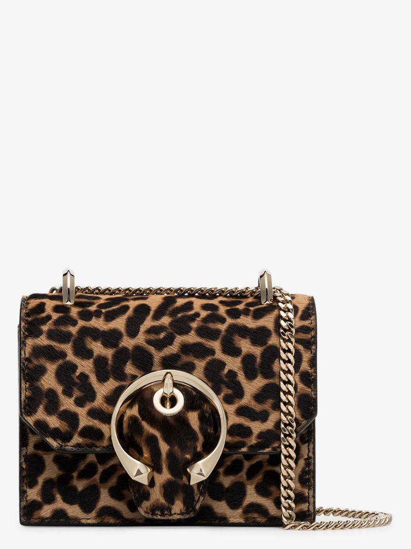 Brown Paris Leopard Print Mini Bag