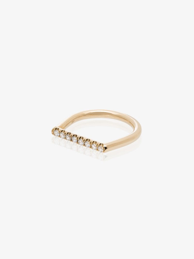 14k Yellow Gold Square Diamond Ring
