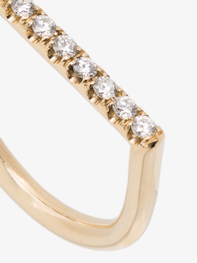 14k Yellow Gold Square Diamond Ring