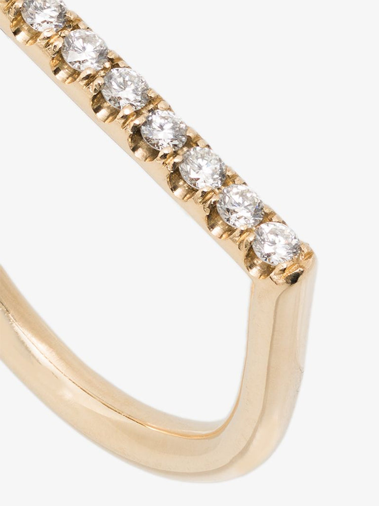 14k Yellow Gold Square Diamond Ring