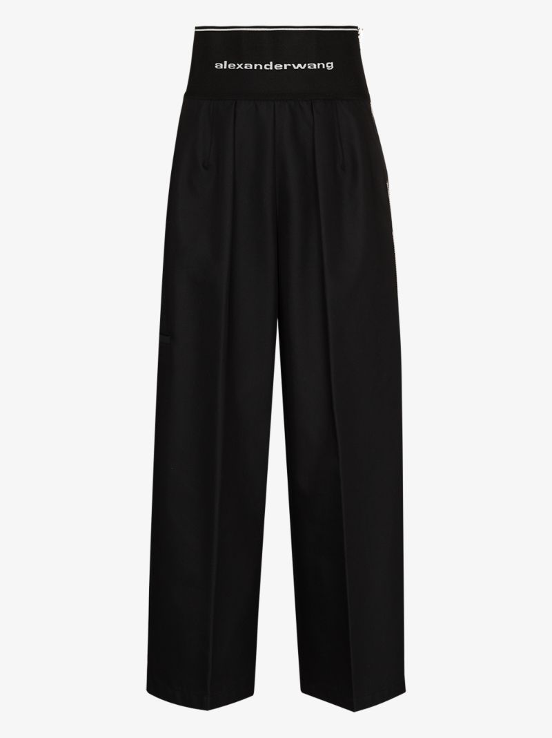 Logo Waist Wide Leg Trousers