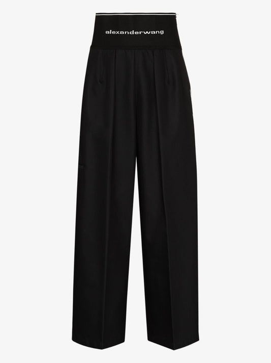 Logo Waist Wide Leg Trousers