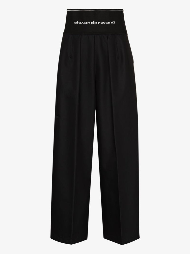 Logo Waist Wide Leg Trousers