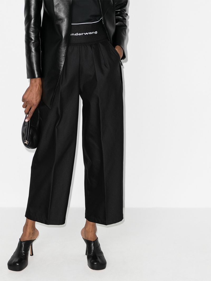Logo Waist Wide Leg Trousers