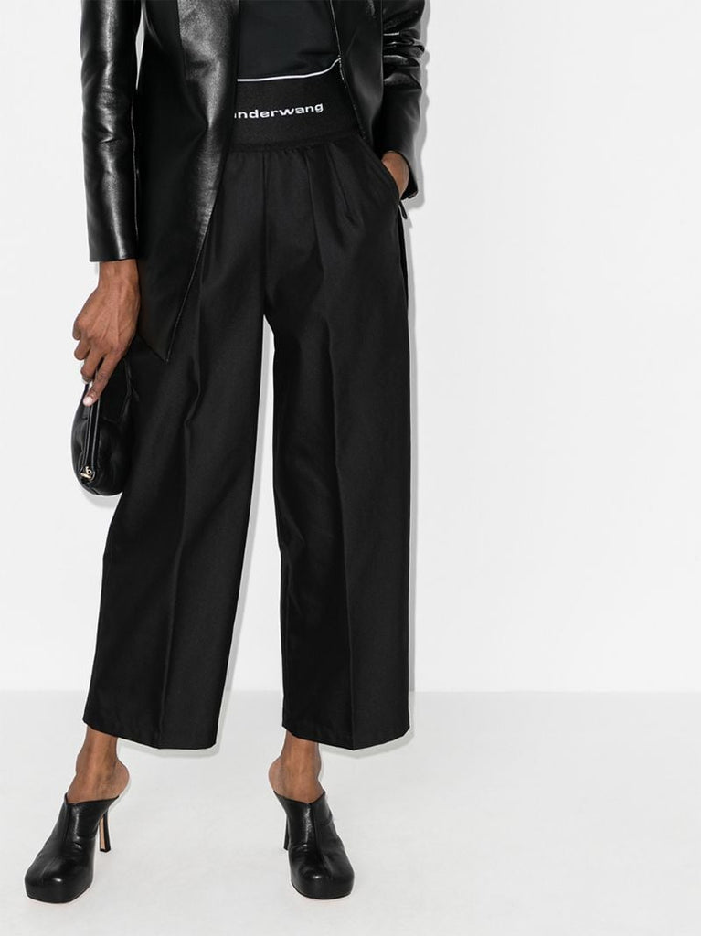 Logo Waist Wide Leg Trousers